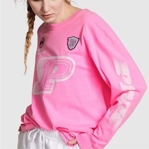 Pink Victoria’s Secret Vibrant Pink Graphic Long Sleeve Top